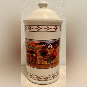 BI Inc.  Farm, Rooster Ceramic Canister.  8.75”H